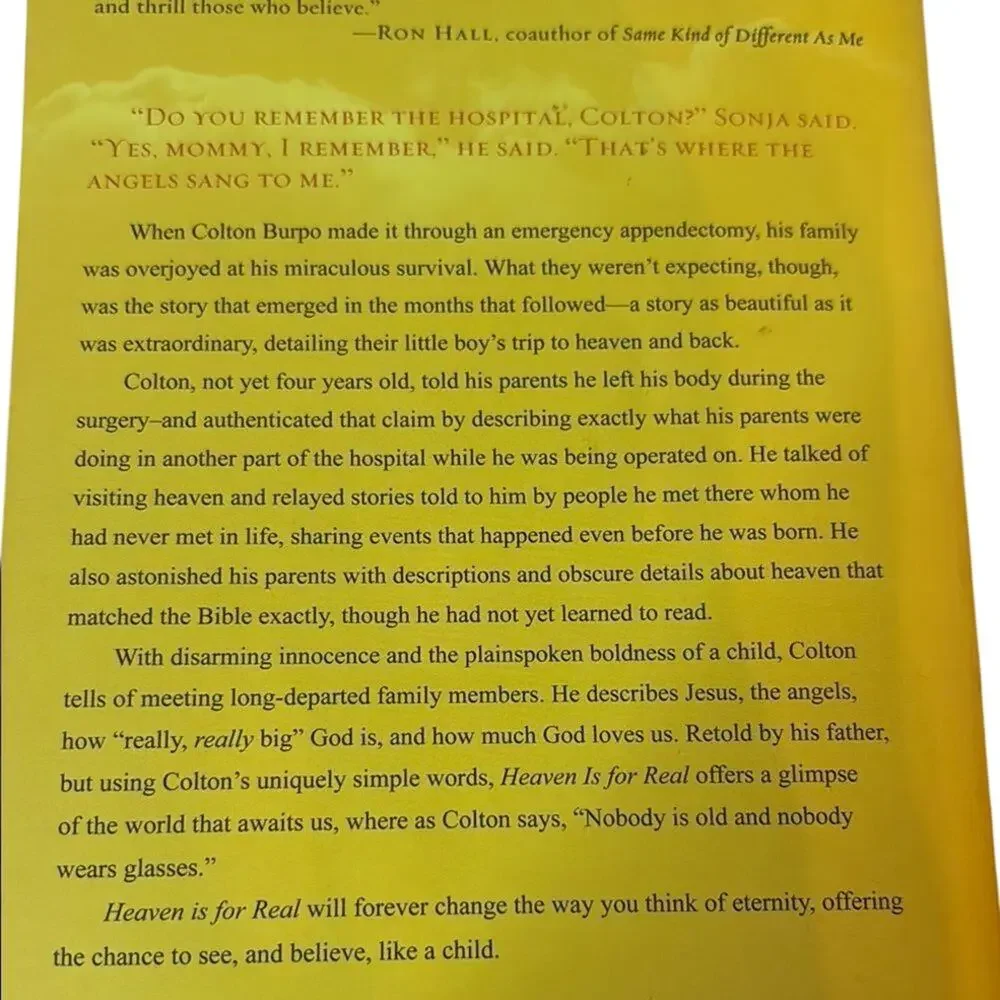 Heaven Is for Real by Todd Burpo Paperback Christian Inspirational Book